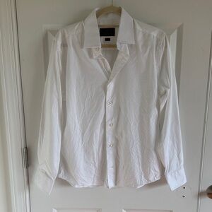 David Donahue Trim Classic White Men's Dress Shirt Size 15.5 32/33